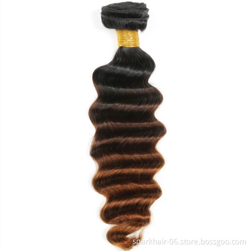 10A Virgin Human Hair Loose Deep 3 Bundles Wholesale Price Ombre Deep Curly 1B/4/30 Remy Brazilian Hair Weave Extensions